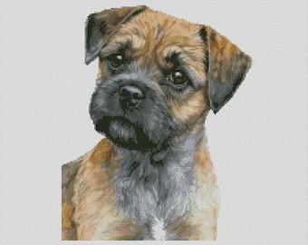 Border Terrier Dog 6 Counted Cross Stitch Chart or Complete Kit