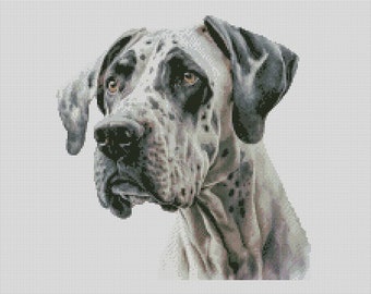 Great Dane Dog 5 Counted Cross Stitch Chart or Complete Kit