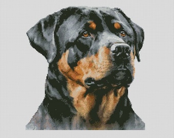 Patrón de punto de cruz de perro Rottweiler (7 piezas) Descarga instantánea en PDF Compatible con Pattern Keeper