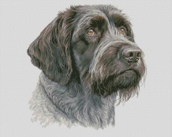 Perro de muestra de pelo duro Griffon 4 Gráfico de punto de cruz Descarga instantánea Patrón PDF Compatible con Keeper