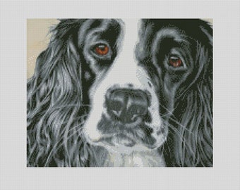 Descarga instantánea PDF Gráfico de punto de cruz Springer Spaniel Perro Lucy Pattern Keeper Compatible