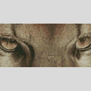 Big Cat Through The Eyes Of A Cougar Cross Stitch Chart Instant Download PDF Pattern Keeper Compatible