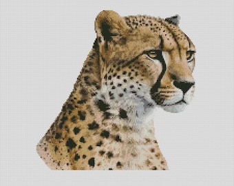 Big Cat Cheetah 2 Counted Cross Stitch Chart Only or Complete Kit