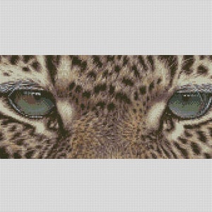 Big Cat Through The Eyes Of A Leopard Cross Stitch Chart Instant Download PDF Pattern Keeper Compatible