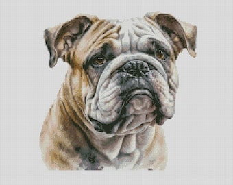 Gráfico de punto de cruz Bulldog 1 Descarga instantánea de patrones PDF Compatible con Keeper