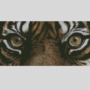 Big Cat Through The Eyes Of A Tiger Cross Stitch Chart Instant Download PDF Pattern Keeper Compatible