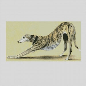 Instant Download PDF Cross Stitch Chart Greyhound Dog And Stretch Pattern Keeper Compatible