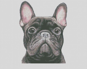 French Bulldog Cross Stitch Chart Instant Download PDF Pattern Keeper Compatible