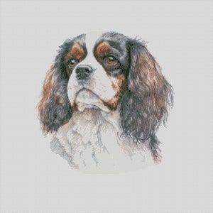 Cavalier King Charles Spaniel Dog 1 Cross Stitch Chart Instant Download PDF Pattern Keeper Compatible