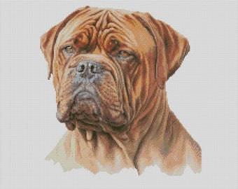 Dogue De Bordeaux Dog 1 Cross Stitch Chart Instant Download PDF Pattern Keeper Compatible