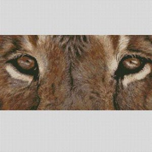 Große Katze Durch Die Augen Eines Löwes Kreuzstichvorlage Sofortiger Download PDF Muster folger Kompatibel