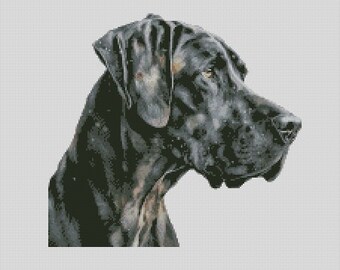 Great Dane Dog 1 Counted Cross Stitch Chart or Complete Kit