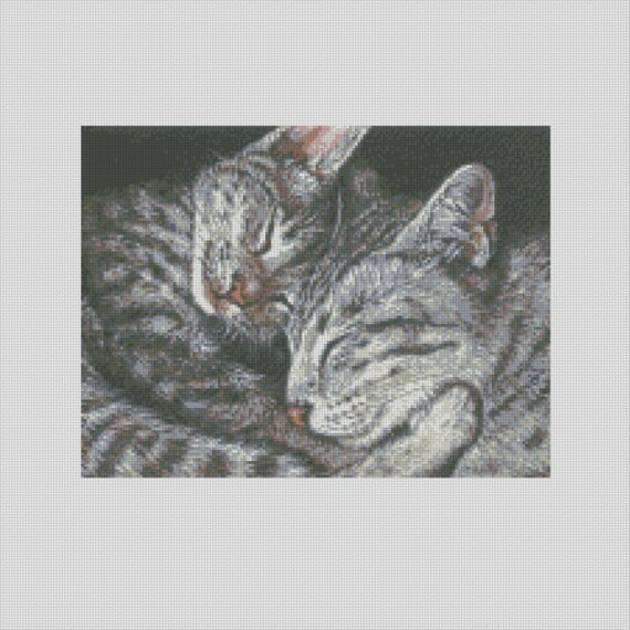Among Black Cats Curled Up Cross Stitch Kit Among Black Cats Curled Up Cross Stitch Kit