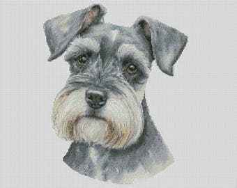 Schnauzer Dog 3 Cross Stitch Chart Instant Download PDF Pattern Keeper Compatible