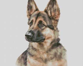 German Shepherd Dog 1 Counted Cross Stitch Chart Only or Complete Kit