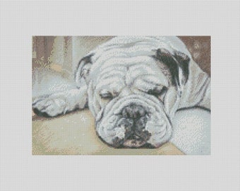 Bulldog Cross Stitch Chart Instant Download PDF Pattern Keeper Compatible