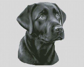 Black Labrador Dog 1 Cross Stitch Chart Instant Download PDF Pattern Keeper Compatible