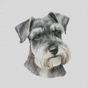 Schnauzer Dog 2 Cross Stitch Chart Instant Download PDF Pattern Keeper Compatible