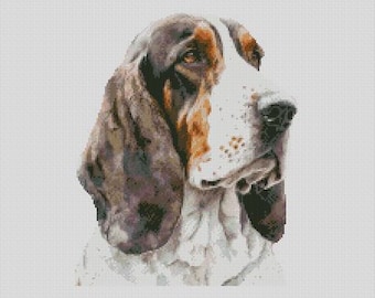 Basset Hound Dog 7 Cross Stitch Chart Instant Download PDF Pattern Keeper Compatible