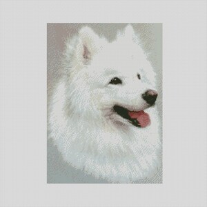 Samoyed Dog Counted Cross Stitch Chart or Complete Kit