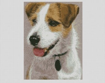Jack Russell Terrier Dog Cross Stitch Chart Instant Download PDF Pattern Keeper Compatible