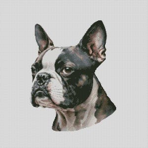 Boston Terrier Dog 6 Cross Stitch Chart Instant Download PDF Pattern Keeper Compatible