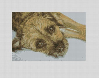 Kit completo o diagrama de punto de cruz para perro Border Terrier