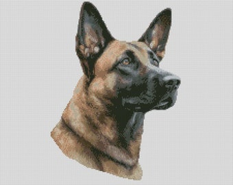 Belgian Malinois Dog 1 Cross Stitch Chart Instant Download PDF Pattern Keeper Compatible