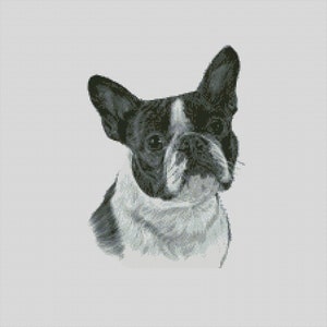 Boston Terrier Dog Cross Stitch Chart Instant Download PDF Pattern Keeper Compatible