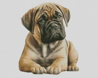 Bullmastiff Puppy 1 Cross Stitch Chart Instant Download PDF Pattern Keeper Compatible