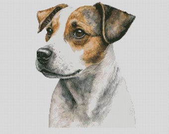 Jack Russell Terrier Dog 1 Cross Stitch Chart Instant Download PDF Pattern Keeper Compatible