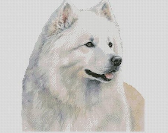 Samoyed Dog 1 Cross Stitch Chart Instant Download PDF Pattern Keeper Compatible