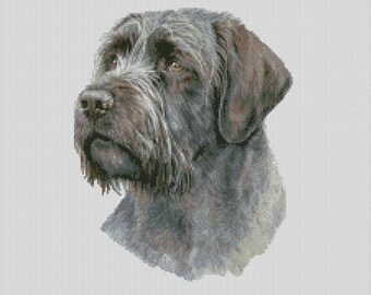 Wirehaired Pointing Griffon Dog 2 Cross Stitch Chart Instant Download PDF Pattern Keeper Compatible
