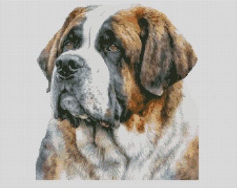 Saint Bernard Dog 3 Counted Cross Stitch Chart or Complete Kit