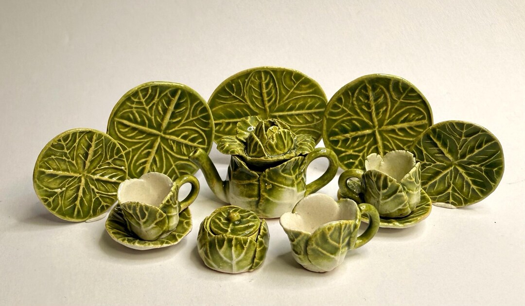 Ornate Cabbage Tea-set in Miniature - Etsy