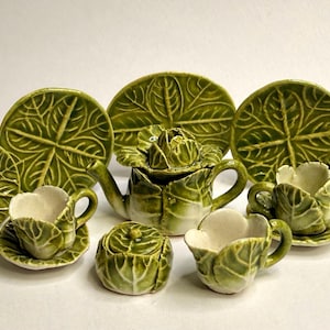Ornate Cabbage Tea-set in Miniature