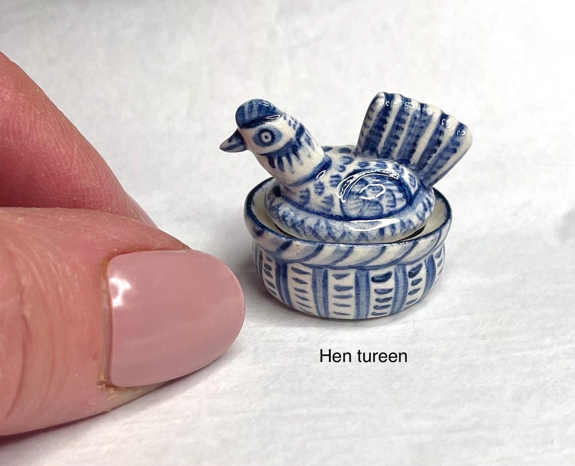 Blue & White Miniatures (1/12th Dollhouse Scale) - Etsy