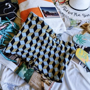 Striped swim bottoms,Vintage Preppy Look Starlet Style Chic Vintage Sailing Shorts