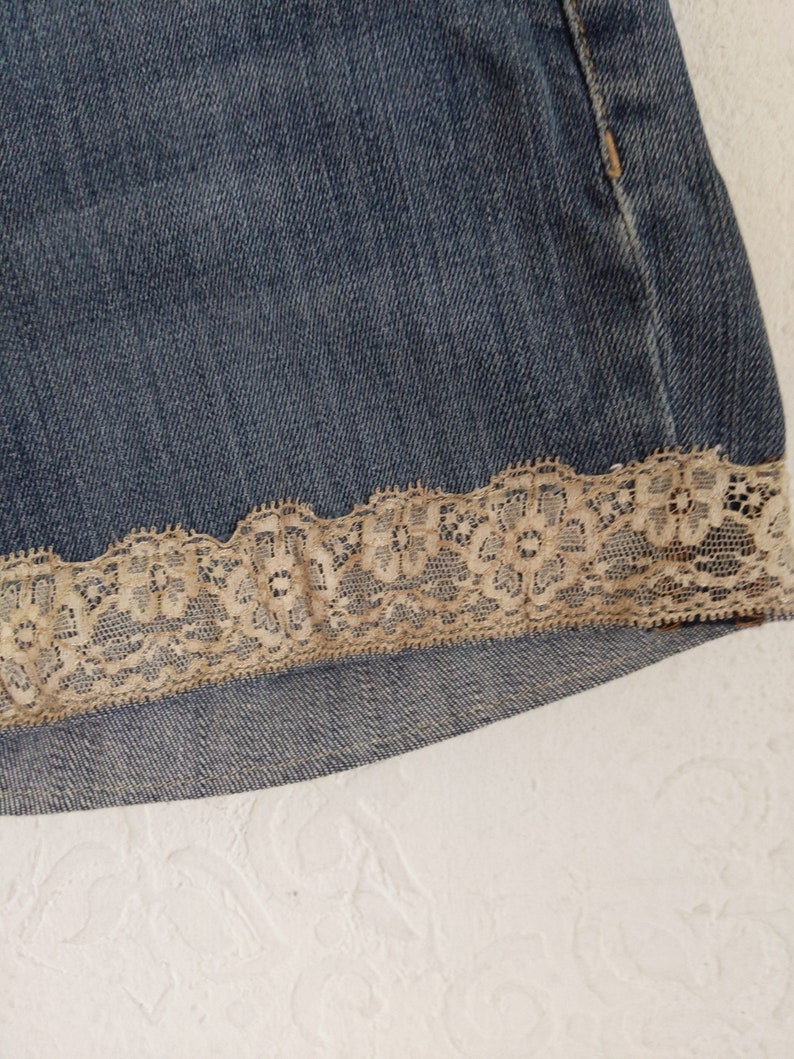 jean shorts with lace Noir brand