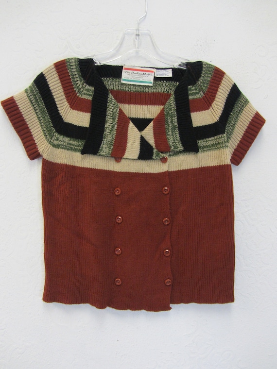 1970's women's sweater, Vintage button up sweater,