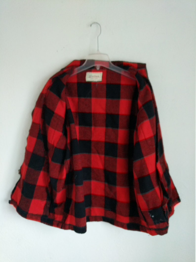 Hunting Jacket Melton Buffalo Plaid 1960/'s Sport Apparel Men/'s Vintage Wool Plaid Jacket