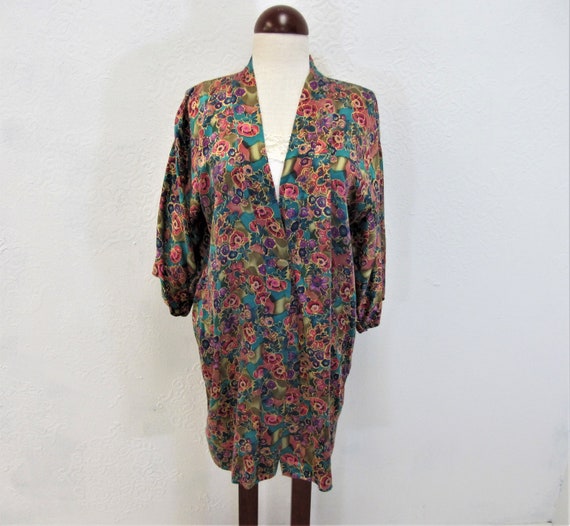 Victoria Secret Silk Robe, Vintage short silk robe