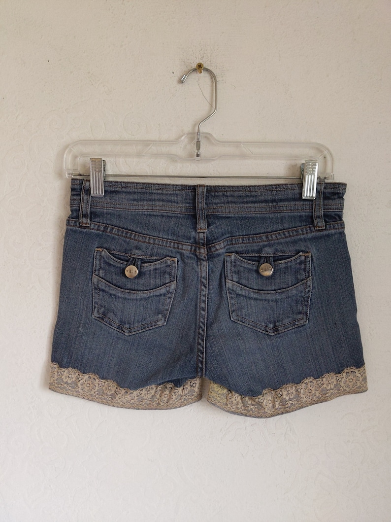 jean shorts with lace Noir brand