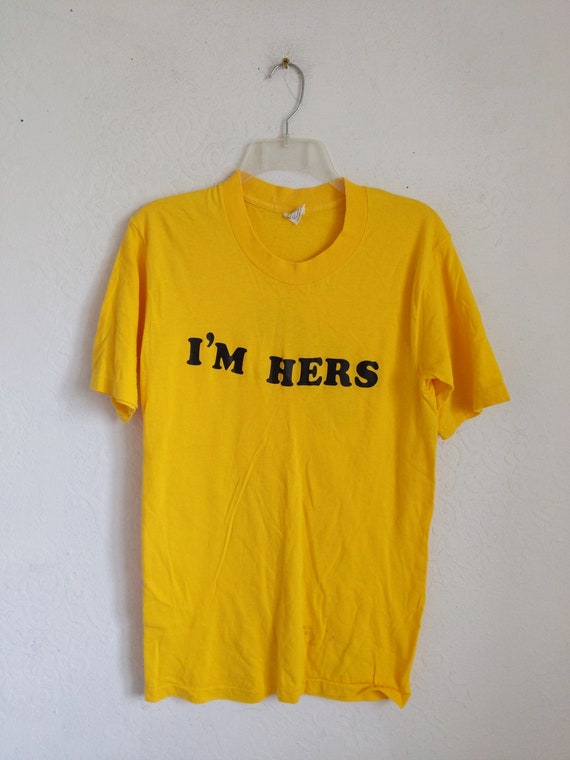Vintage His & Hers t-shirts, Rainbow graphic tee,