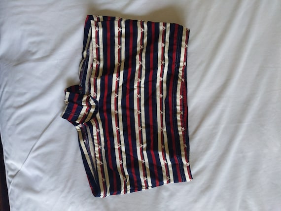 Striped swim bottoms,Vintage Preppy Look Starlet Style Chic Vintage Sailing Shorts
