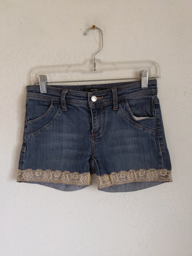 jean shorts with lace Noir brand
