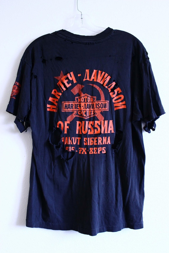 Harley Davidson 70's T-shirt Russian Hammer Sickle Star Eastside