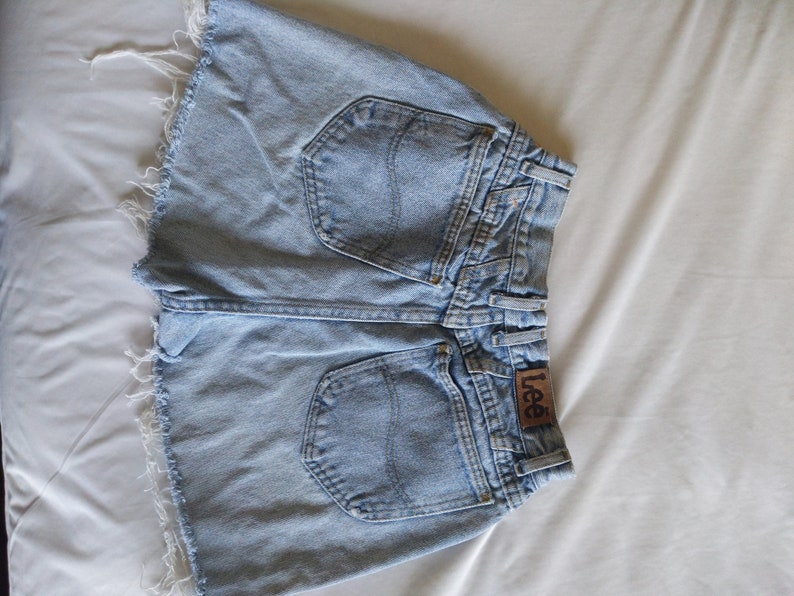 Waist size 24 Lee Jeans boho faded denim vintage country shorts High waist cut-off shorts
