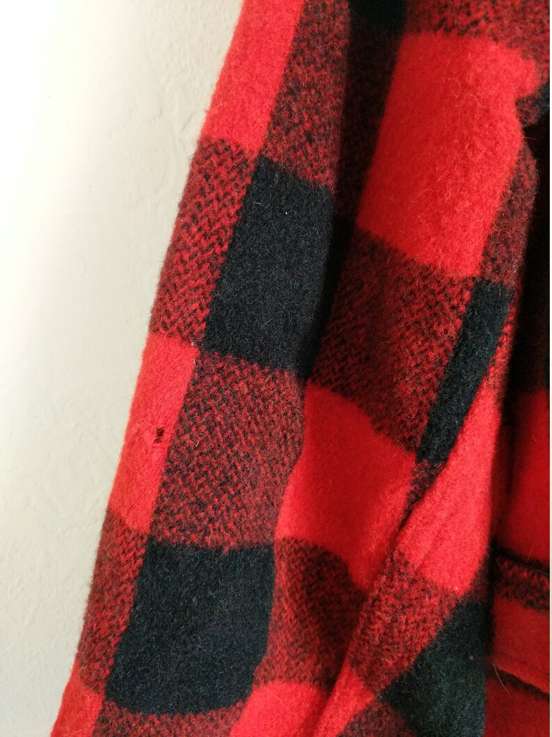 Hunting Jacket Melton Buffalo Plaid 1960/'s Sport Apparel Men/'s Vintage Wool Plaid Jacket
