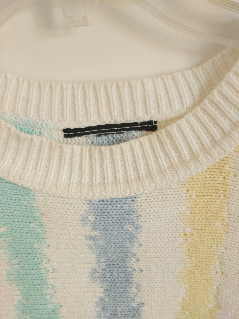 80s Sweater Vest Pastel striped pullover soft sweater